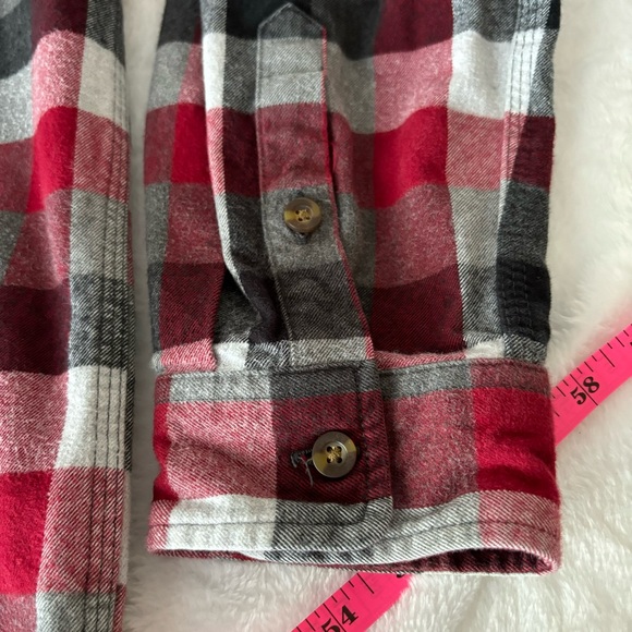 Carhartt Original Fit Flannel XL Tall Red, Black Plaid Button Down Workwear - Picture 9 of 13